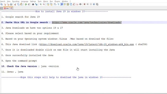 Java 19 installation in windows 10