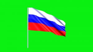 Футаж флаг России на зеленом фоне.  День России. Хромокей.