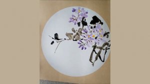 Wisteria Chinese brush painting