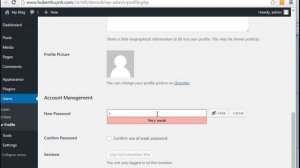 Change password of a WordPress account