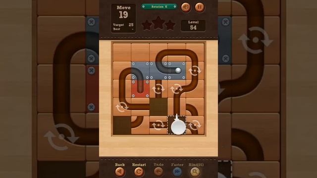 Roll the Ball slide puzzle Rotation E Pack Level 54 Solution