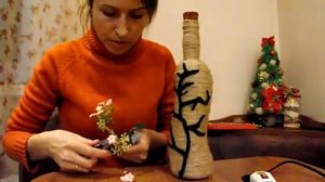 Декор бутылки вина.Как украсить бутылку в японском стиле "Сакурой"
