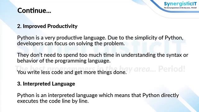 Python Interview Questions - Full Video | SynergisticIT
