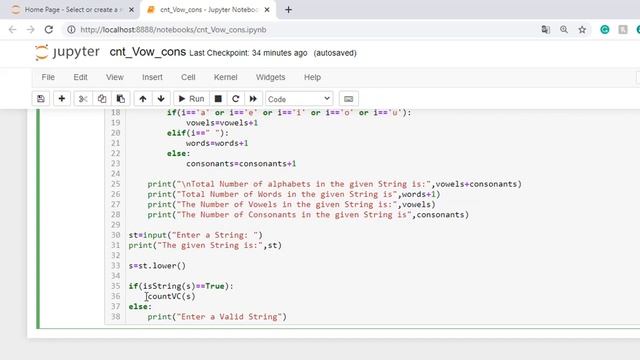 Python Language in Tamil | Program to count Alphabets, Words, Vowels and Consonants in a String