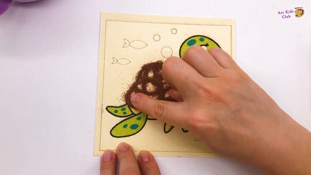 Sand painting turtle песочная фреска черепашка