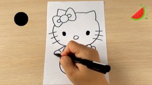 Как нарисовать HELLO KITTY / Раскраски для малышей