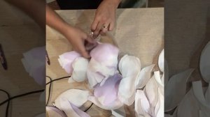 Ростовой пион из гофрированной бумаги часть 2