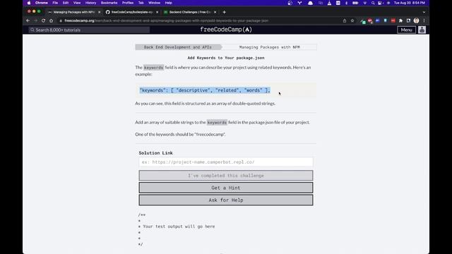 FreeCodeCamp: Managing Packages with NPM