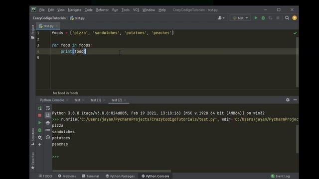 Python with J: Tutorial 7 - For Loop