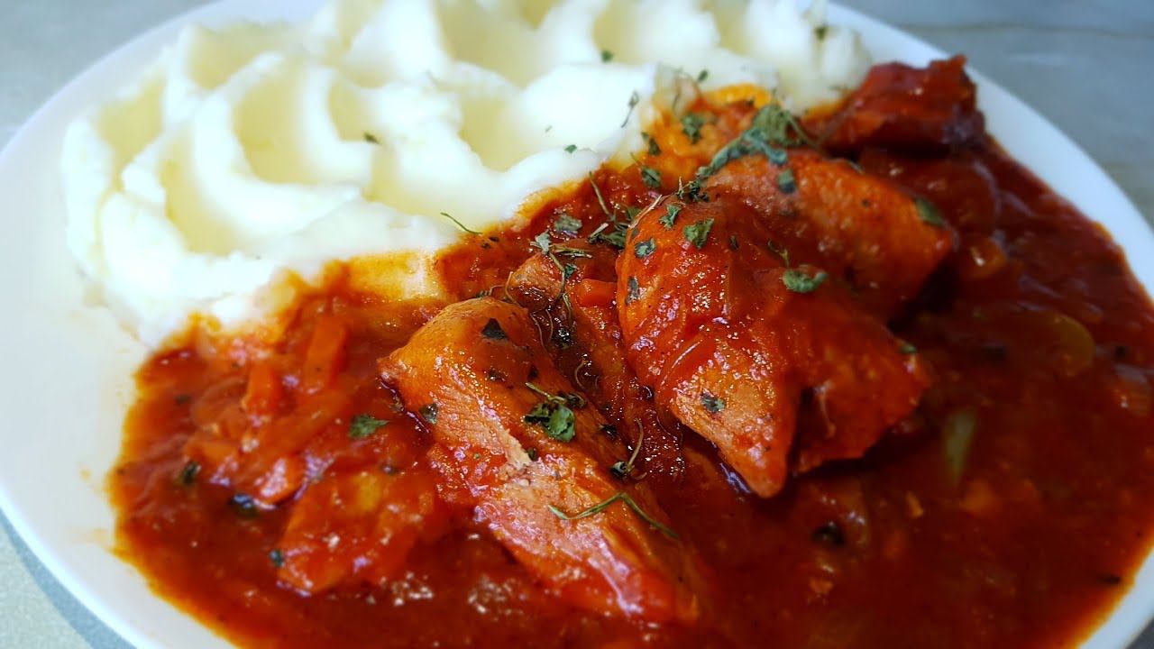 Гуляш из свинины по - цыгански. Как приготовить гуляш. Мясо с подливкой. Gipsy cuisine. смотреть онлайн