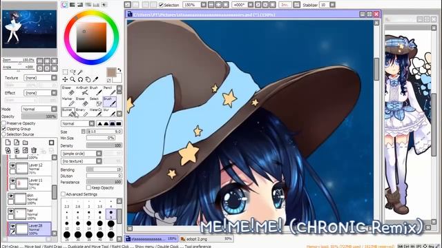 Anime Speedpaint SAI - Starry Girl смотреть онлайн