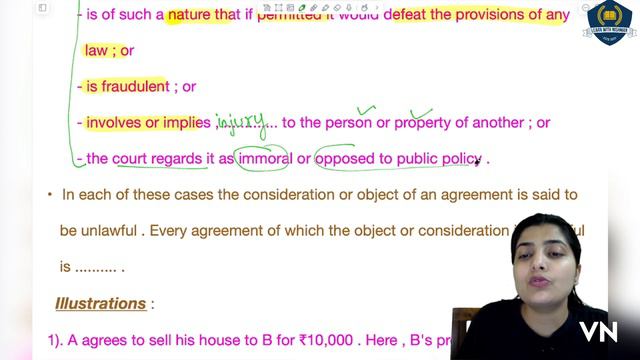 👩⚖️Legality of Object & Consideration | Sec.-23 | Indian Contract Act ,1872 | CLAT | Judicial Prep