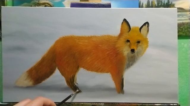 Как нарисовать лису маслом|как рисовать лисицу живопись смотреть онлайн