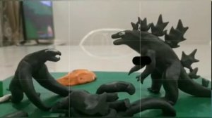Годзилла против Веном мультик из пластилина