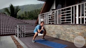 Присед с прыжками вперёд-назад