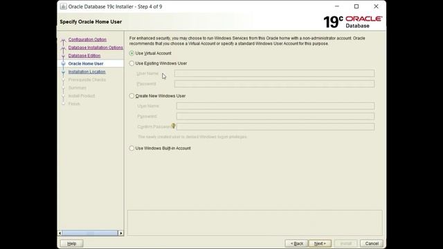 Oracle 19c Installation Windows 11