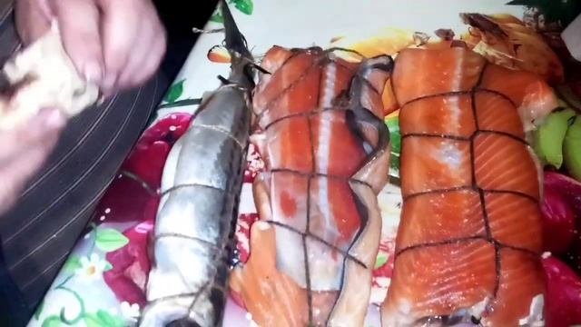 @Горячее копчение. Копчение скумбрии горячим способом. @Копчение хребта лосося.