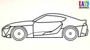 How to Draw Supra Toyota Car Easy step by step