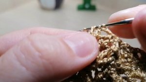 Золотая салфетка с рельефными столбиками! Просто бомба! (часть2).