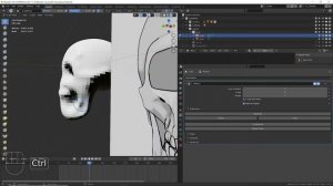 Blender Избушка ► 3.10. Заявочный план. Свои ассеты череп - скульпт.