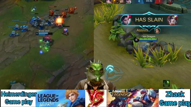 Heimerdinger Wild Rift League of Legends Vs Zhask Mobile Legend | New Revolution And Inventor