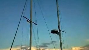 Крым город Евпатория, пристань, прибытие прогулочного судна.
