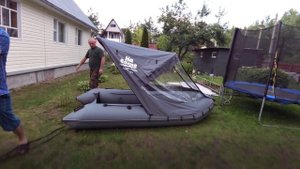 Обзор тента трансформера на лодку ПВХ. 1 часть.