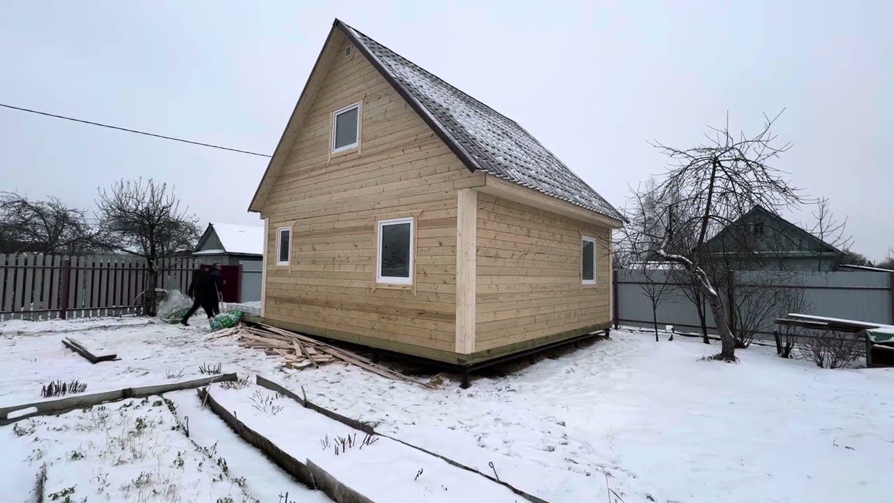 Дачный дом 6х6 с выносом обвязки 2х6 смотреть онлайн
