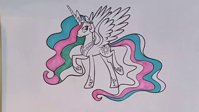MLP My Little Pony | Princess Celestia мой маленький пони Принцесса Селестия| раскраска coloring смотреть онлайн