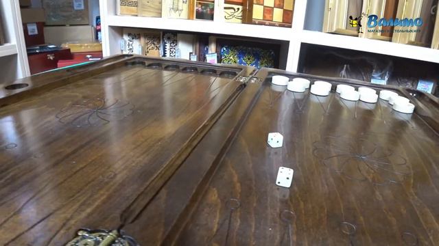 Резные нарды Герб в плетениях, орех смотреть онлайн