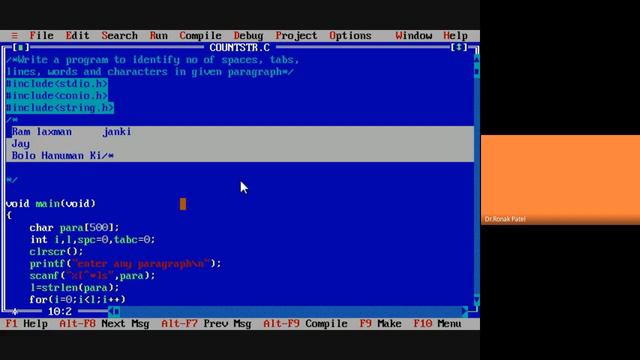 C Language | Part-48 | String | Program to count number of spaces,tabs,words,lines etc | Lecture-52