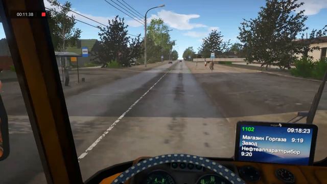 поездка на автобусе ЛиАЗ 677 (1990 г.в), маршрут 21 Вокзал - Ока г. Серпухов Bus Driver Simulator 1 смотреть онлайн