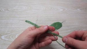 Как  сделать Орхидею из бисера .Часть 4/6. листья Мк// Нow to mak Part 4/6.e orchid flower
