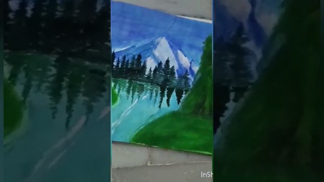 #art #waterart #landscapepainting🏞🏞⛰️🏔🗻 mountains drawing