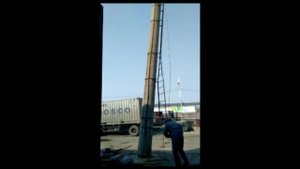 Демонтаж железобетонного столба 20 метров часть 2