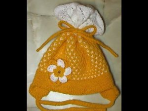 Шапочка для девочки (одним уроком). Вязание на спицах