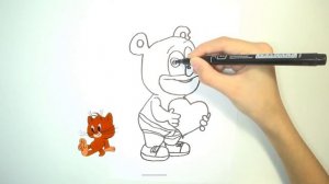 Рисуем мишку Гумми Бер / draw a gummi bear / coloring / Раскраска