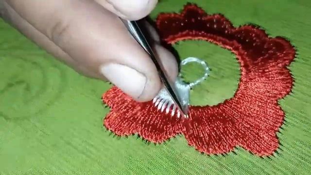 Hand embroidery flower designs - Moti installation Video tutorial - Simple Hand Embroidery flower