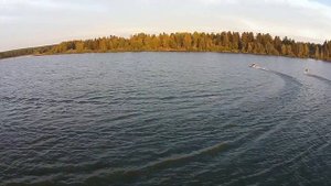 Солнечногорск Вейкбординг на озере Сенеж съёмка с высоты птичьего полёта