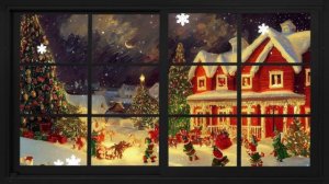 4K Winter Christmas Aesthetic Screensaver I Fake Window Snow Projector I TV Art Background Video
