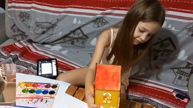 Разрисовываю домик. Рисование для детей