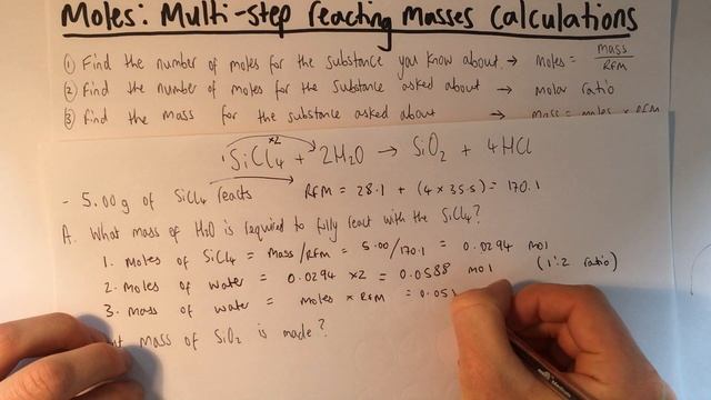 Moles #4: Multi Step Calculations to find Reacting Masses смотреть онлайн