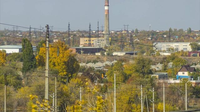 Панорама Забазного Посёлка и посёлка ГЭС, Спартановка, Волгоград, 4k