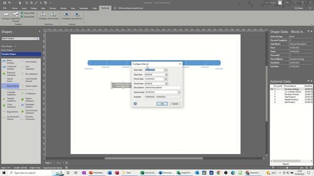 How to Link Excel data to a Visio Timeline. Import Project data into Visio