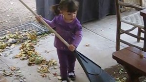 Raking with Dad