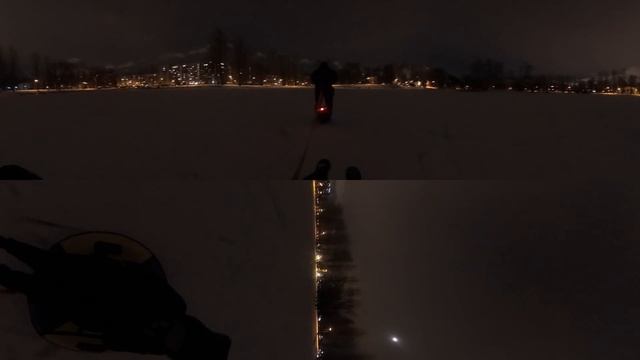 Видео 360! №1 Вечерние покатушки на ватрушках, квадриках и моноколесе! Объявляю Зиму открытой! смотреть онлайн