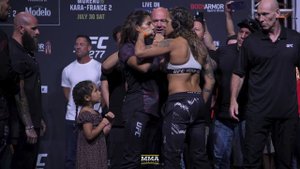Julianna Pena's Daughter Squares Up With Amanda Nunes In Final Faceoff | UFC 277 | MMA Fighting