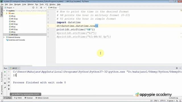Formatting the time - Lesson 78