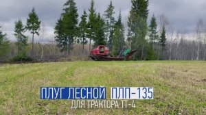 Лесной плуг ПЛП-135 для трактора ТТ-4, мин полоса 3 метра, вспашка до 6 гектар за смену
