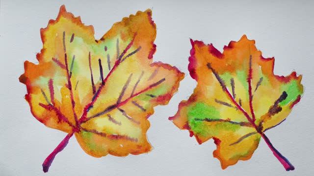 Как нарисовать осенние листья быстро и просто